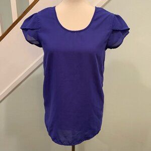 Japna Tulip Sleeves Blouse Blue Women’s Size: Small